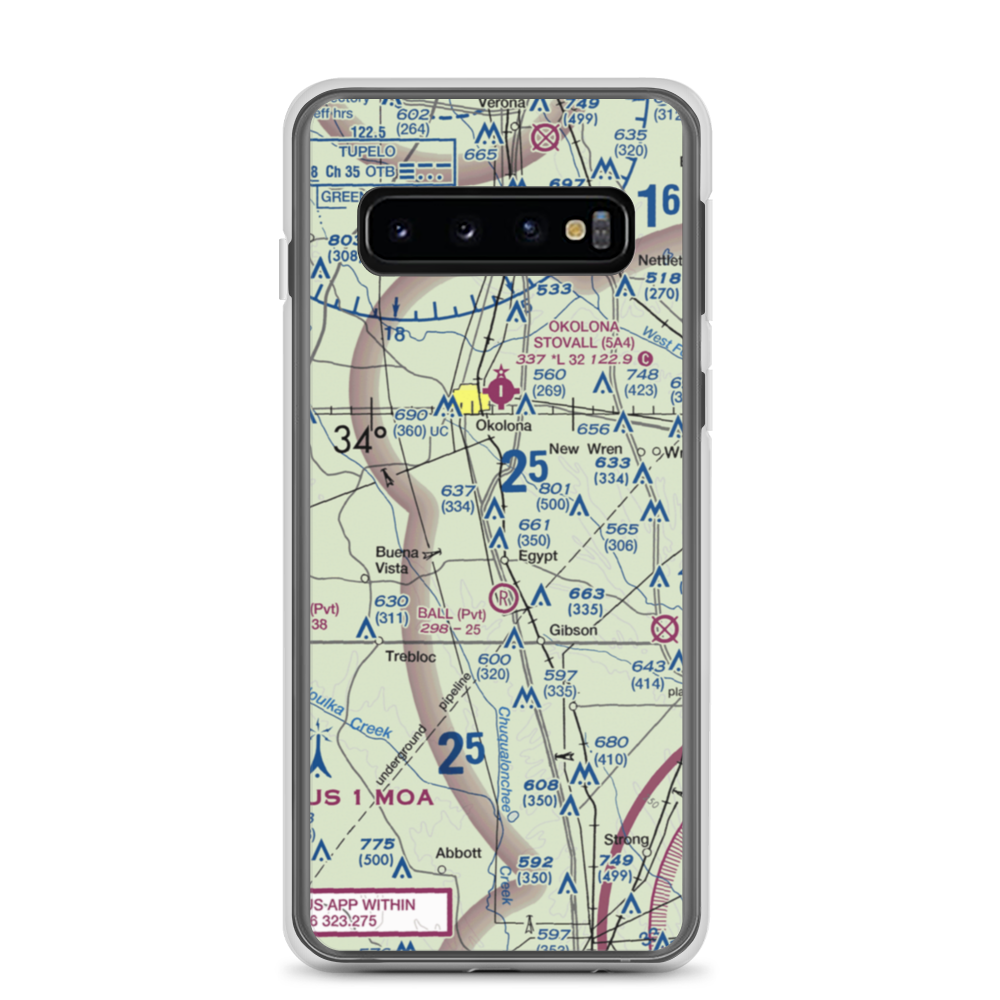 Leuth Flying Service Airport (MS52) VFR Sectional Samsung Case Samsung Galaxy S10 model shown
