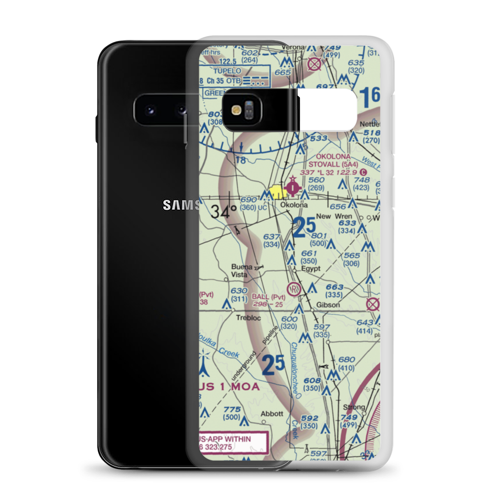 Leuth Flying Service Airport (MS52) VFR Sectional Samsung Case Samsung Galaxy S10 model shown