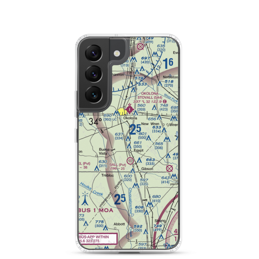 Leuth Flying Service Airport (MS52) VFR Sectional Samsung Case Samsung Galaxy S22 model shown