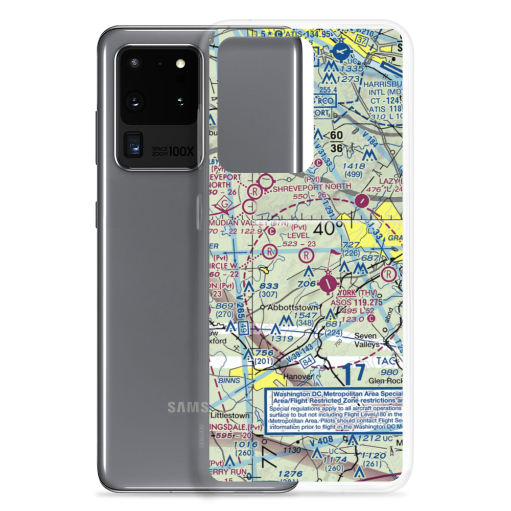 Level Acres Farm Airport (PA84) VFR Sectional Samsung Case Samsung Galaxy S20 Ultra model shown