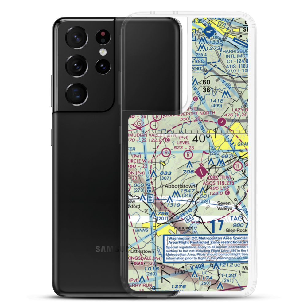 Level Acres Farm Airport (PA84) VFR Sectional Samsung Case Samsung Galaxy S21 Ultra model shown