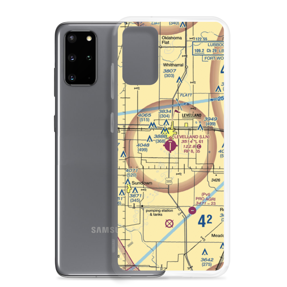 Levelland Municipal Airport (LLN) VFR Sectional Samsung Case Samsung Galaxy S20 Plus model shown