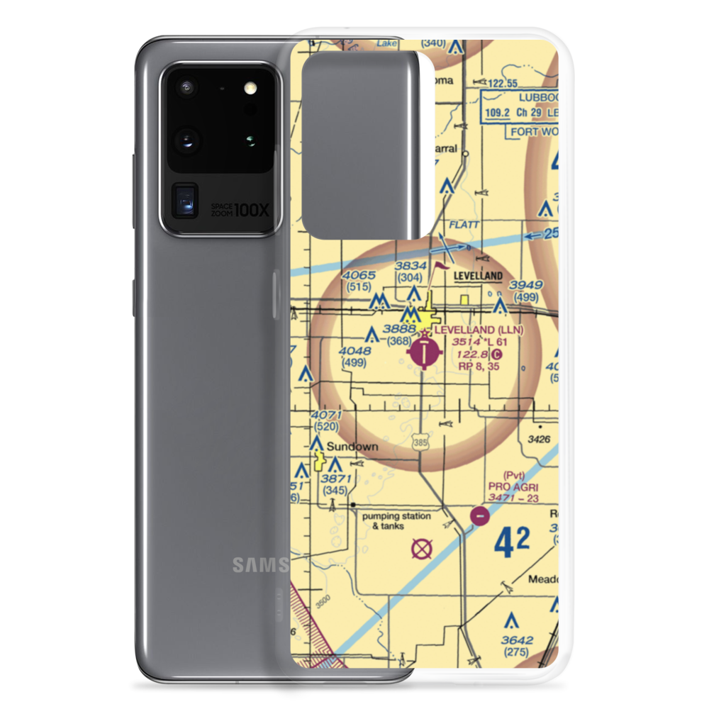 Levelland Municipal Airport (LLN) VFR Sectional Samsung Case Samsung Galaxy S20 Ultra model shown