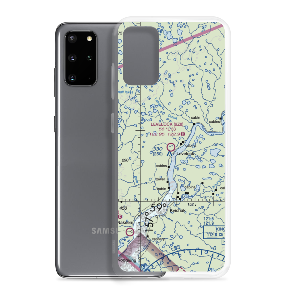 Levelock Airport (9Z8) VFR Sectional Samsung Case Samsung Galaxy S20 Plus model shown