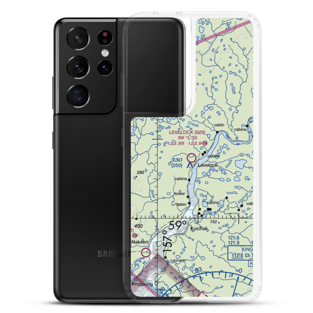 Levelock Airport (9Z8) VFR Sectional Samsung Case Samsung Galaxy S21 Ultra model shown