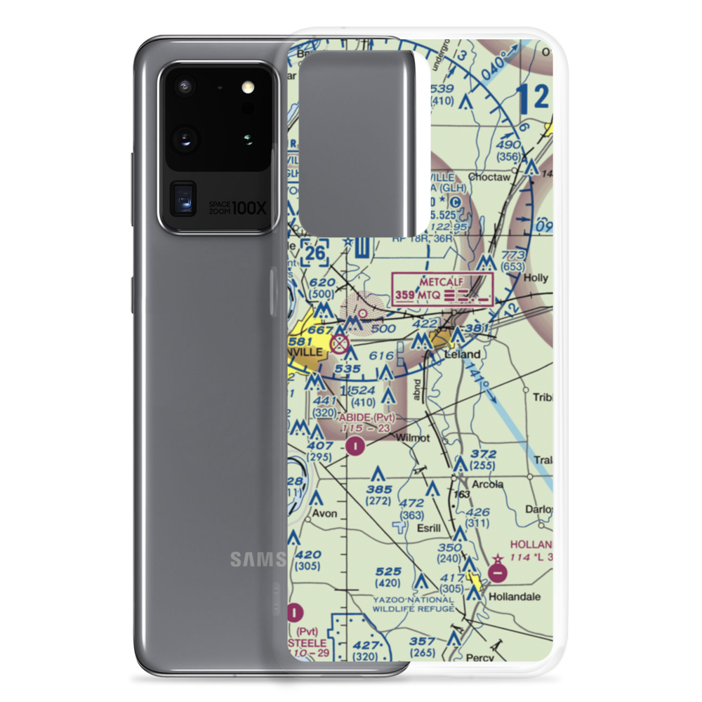 Lewis Air Service Airport (0MS5) VFR Sectional Samsung Case Samsung Galaxy S20 Ultra model shown