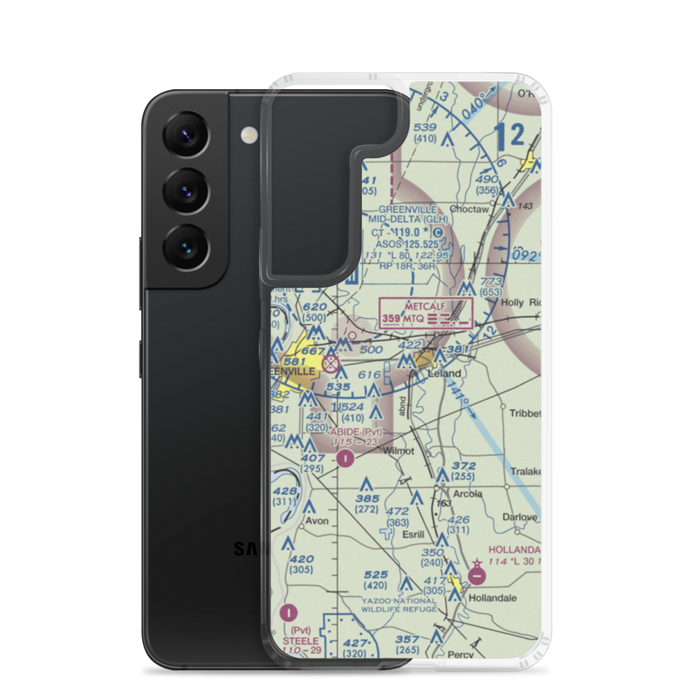 Lewis Air Service Airport (0MS5) VFR Sectional Samsung Case Samsung Galaxy S22 model shown