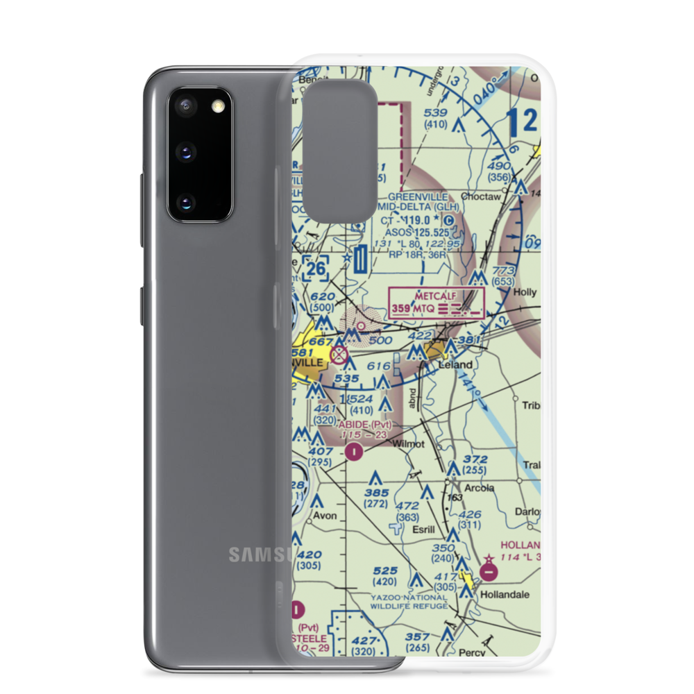 Lewis Air Service Airport (0MS5) VFR Sectional Samsung Case Samsung Galaxy S20 model shown