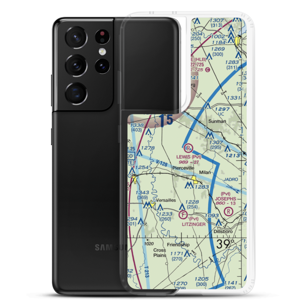 Lewis Airfield (70IN) VFR Sectional Samsung Case Samsung Galaxy S21 Ultra model shown