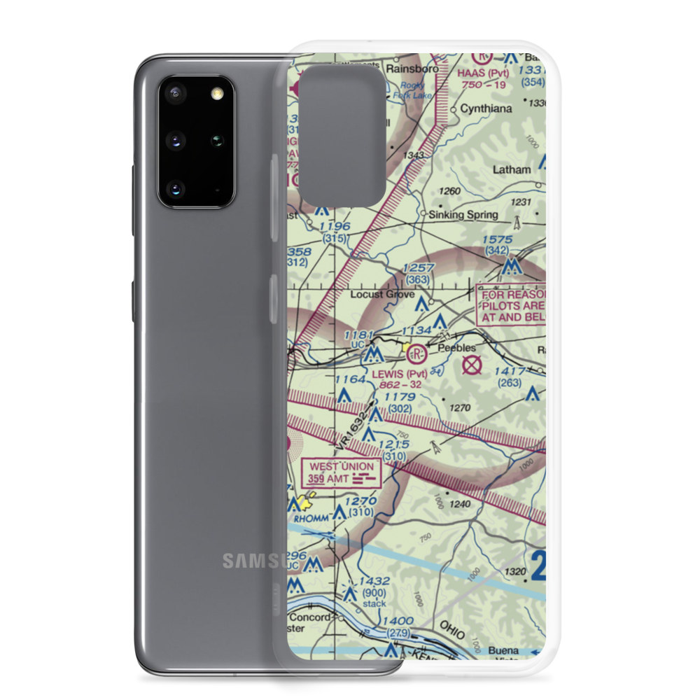 Lewis Airport (1OH9) VFR Sectional Samsung Case Samsung Galaxy S20 Plus model shown
