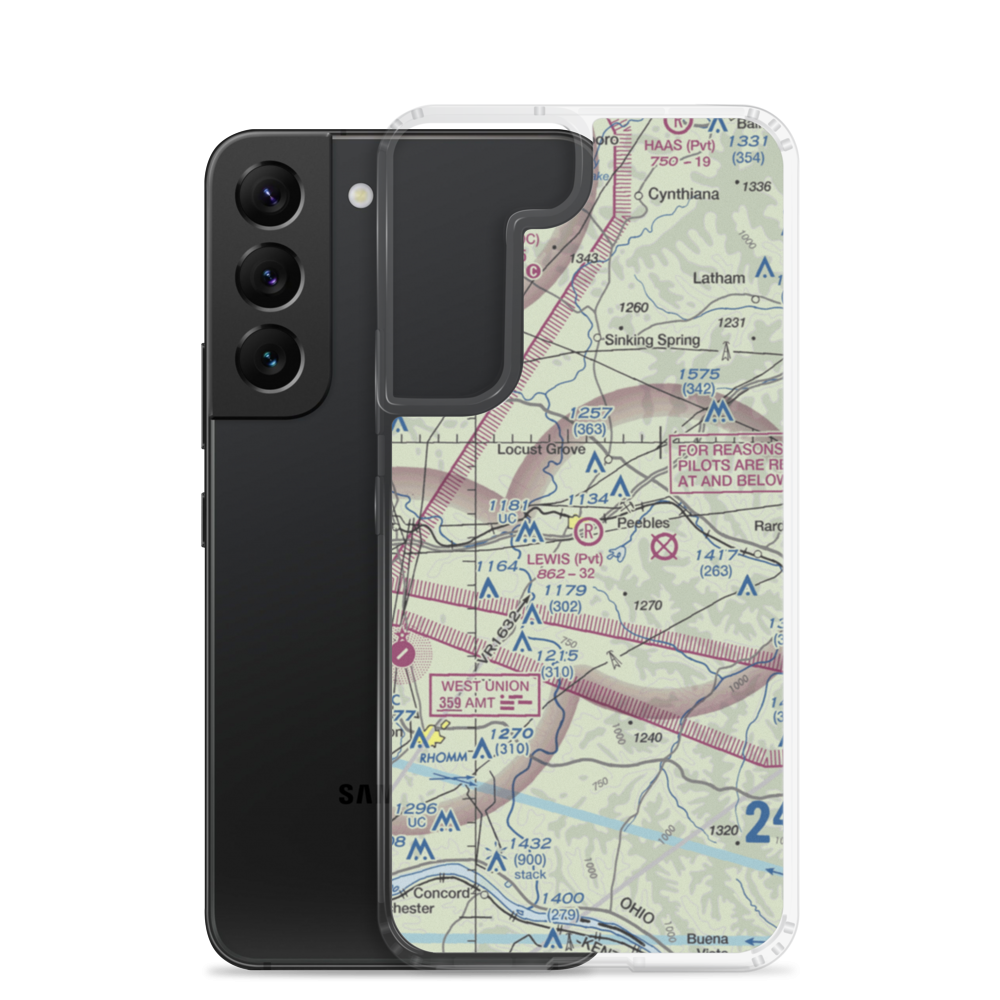 Lewis Airport (1OH9) VFR Sectional Samsung Case Samsung Galaxy S22 model shown