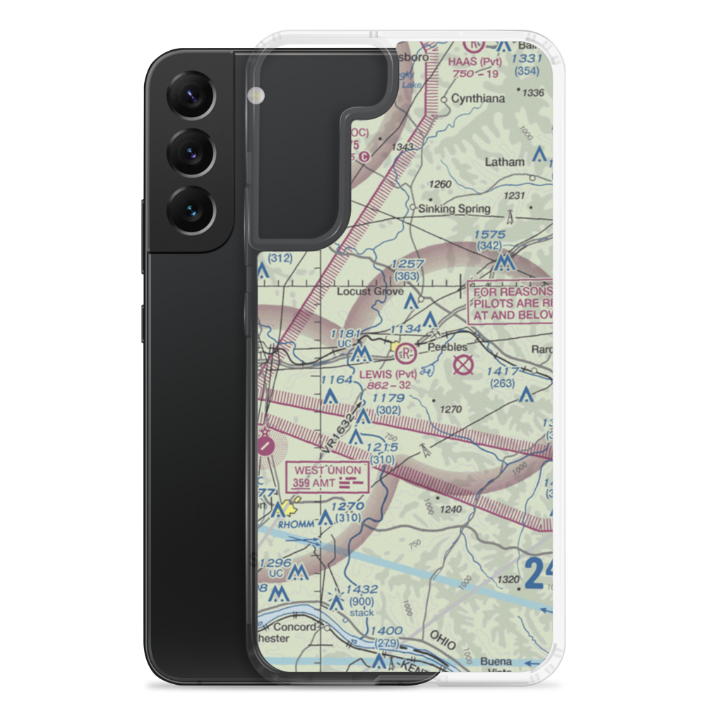 Lewis Airport (1OH9) VFR Sectional Samsung Case Samsung Galaxy S22 Plus model shown