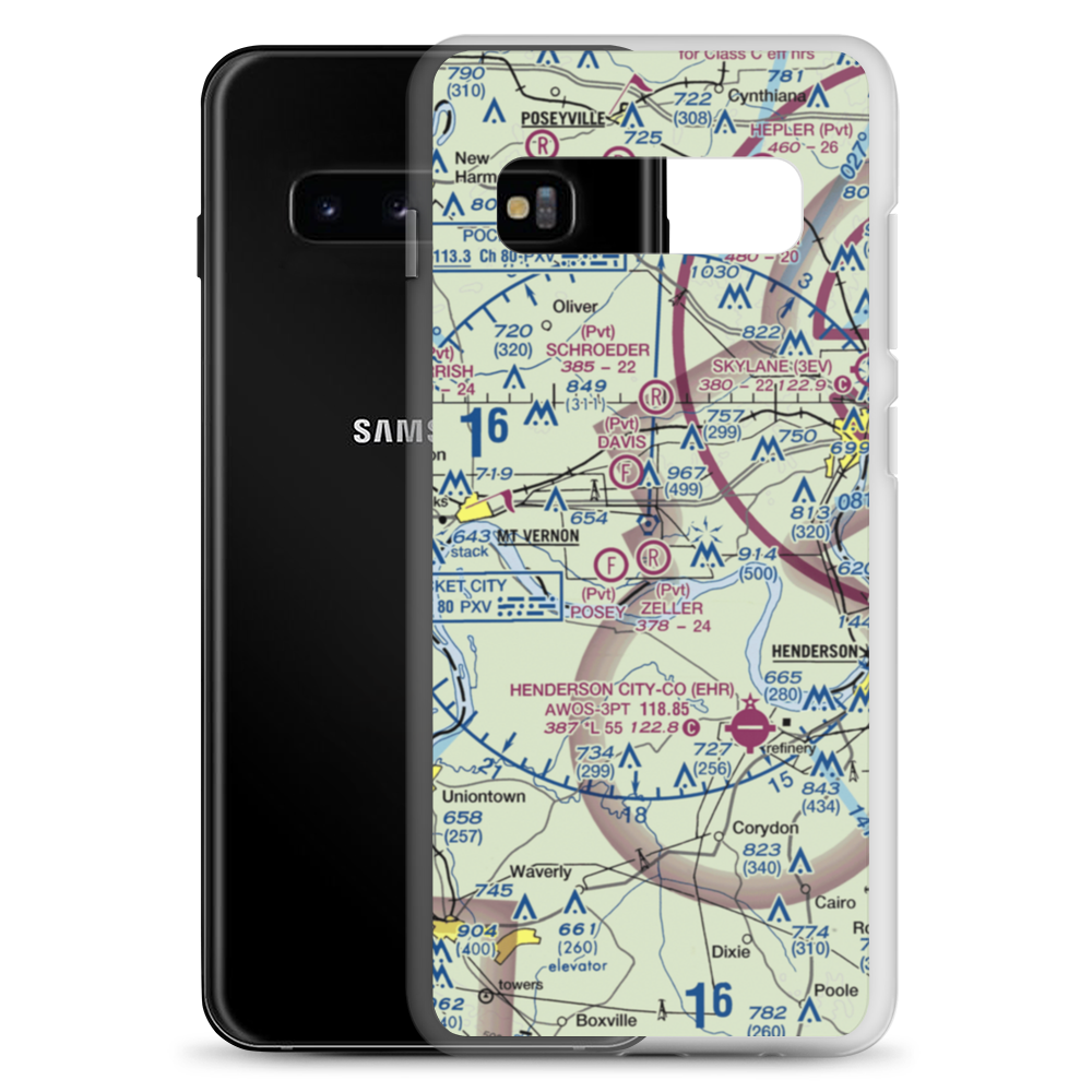 Lewis Airport (22II) VFR Sectional Samsung Case Samsung Galaxy S10+ model shown