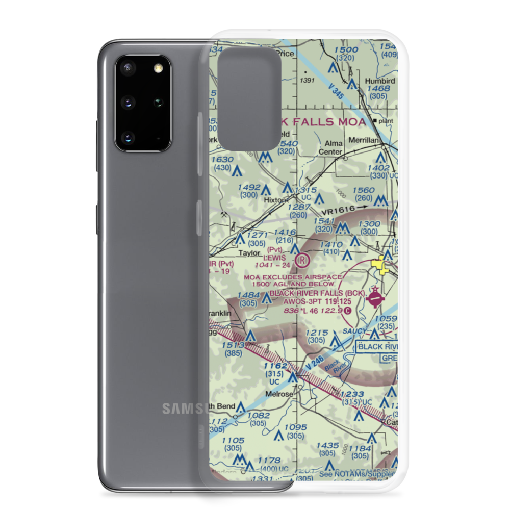 Lewis Airport (7WI4) VFR Sectional Samsung Case Samsung Galaxy S20 Plus model shown