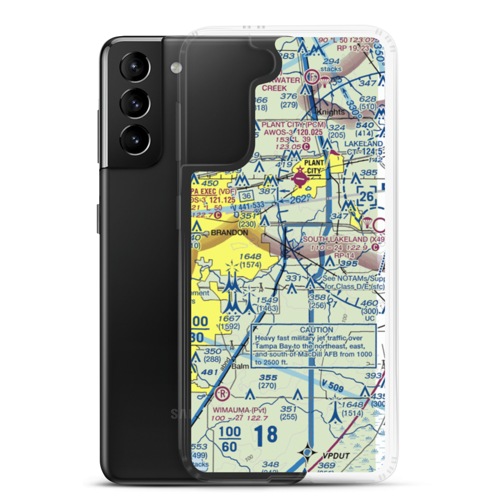 Lewis Airport (FL78) VFR Sectional Samsung Case Samsung Galaxy S21 Plus model shown