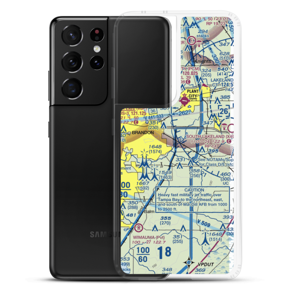 Lewis Airport (FL78) VFR Sectional Samsung Case Samsung Galaxy S21 Ultra model shown