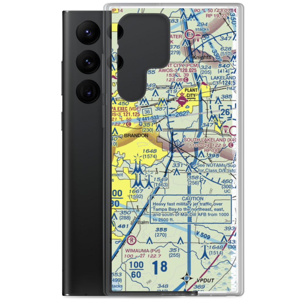 Lewis Airport (FL78) VFR Sectional Samsung Case Samsung Galaxy S22 Ultra model shown