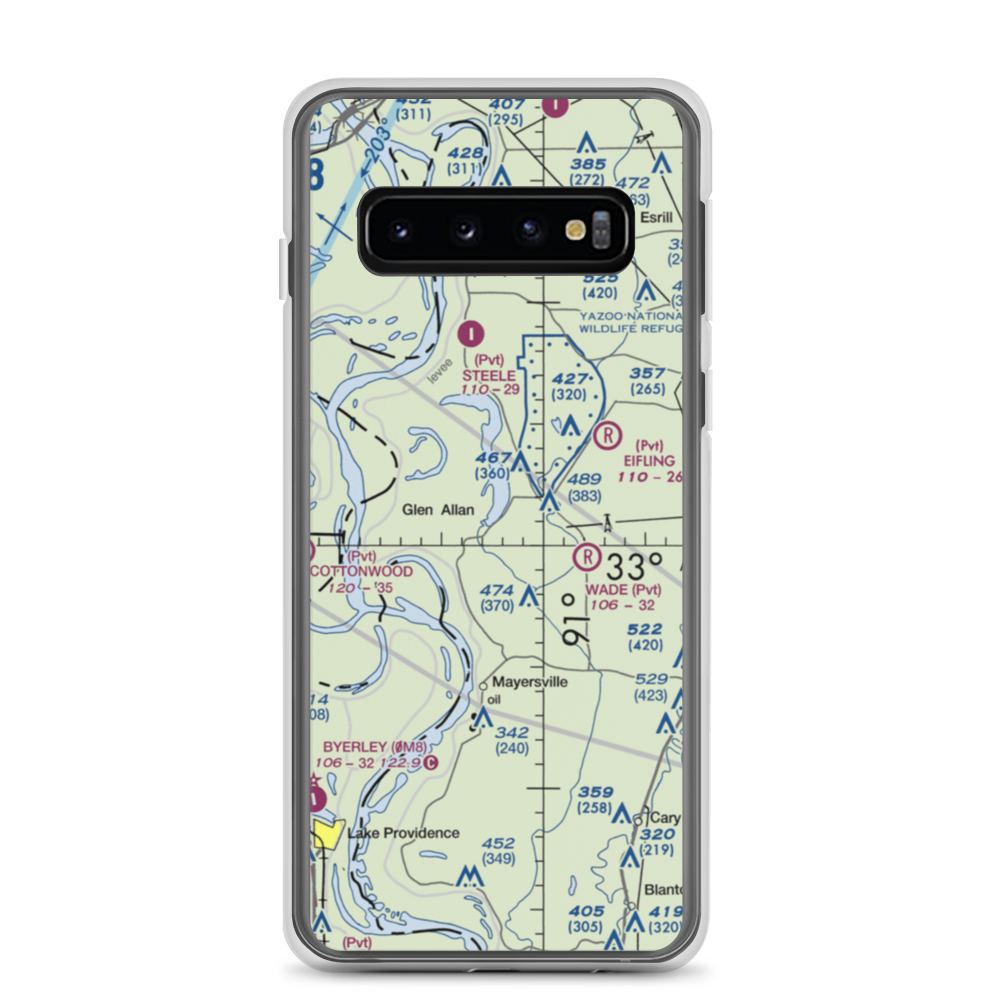 Lewis Airport (MS75) VFR Sectional Samsung Case Samsung Galaxy S10 model shown
