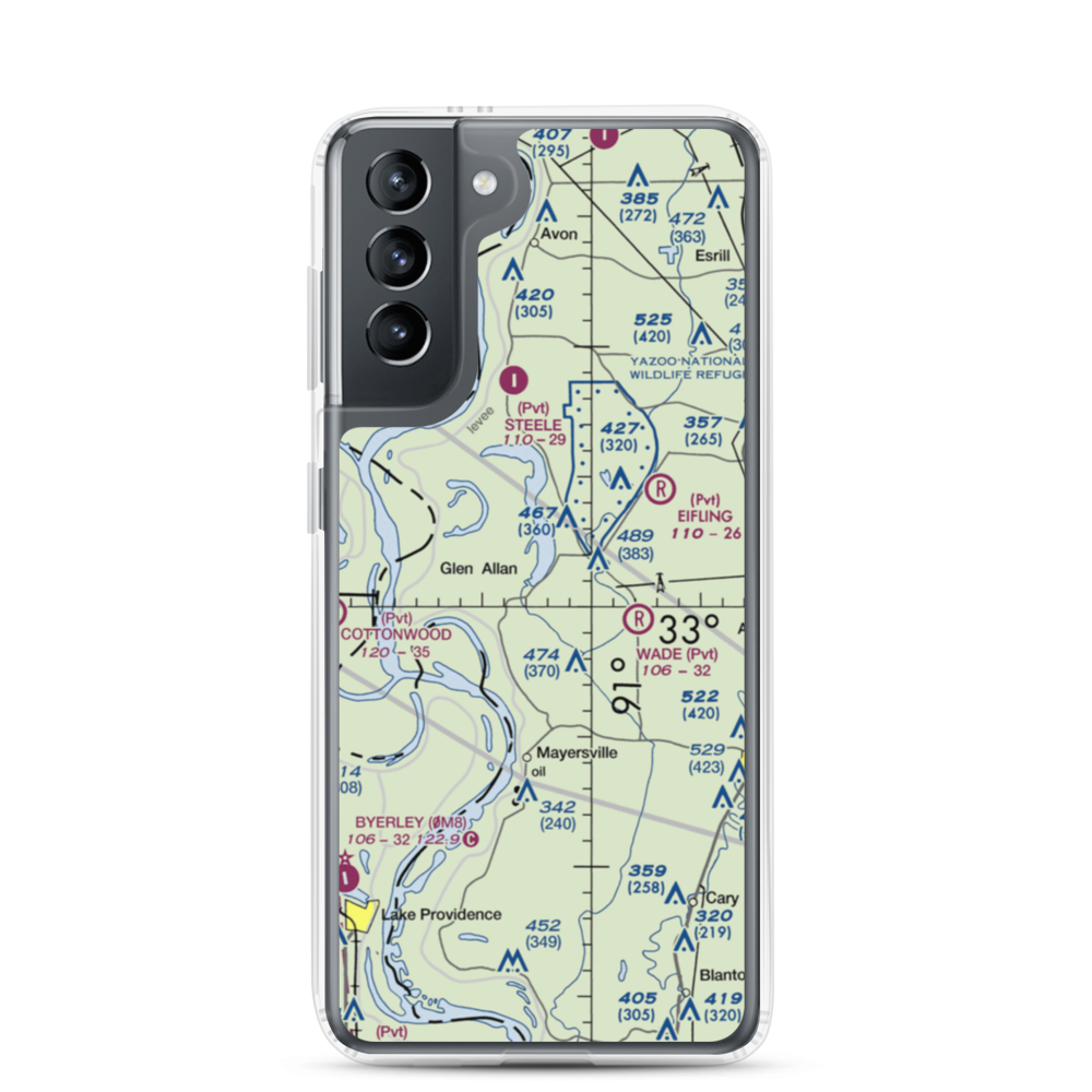 Lewis Airport (MS75) VFR Sectional Samsung Case Samsung Galaxy S21 model shown