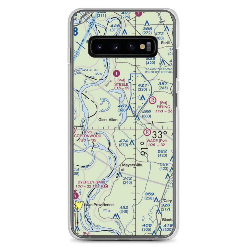 Lewis Airport (MS75) VFR Sectional Samsung Case Samsung Galaxy S10+ model shown