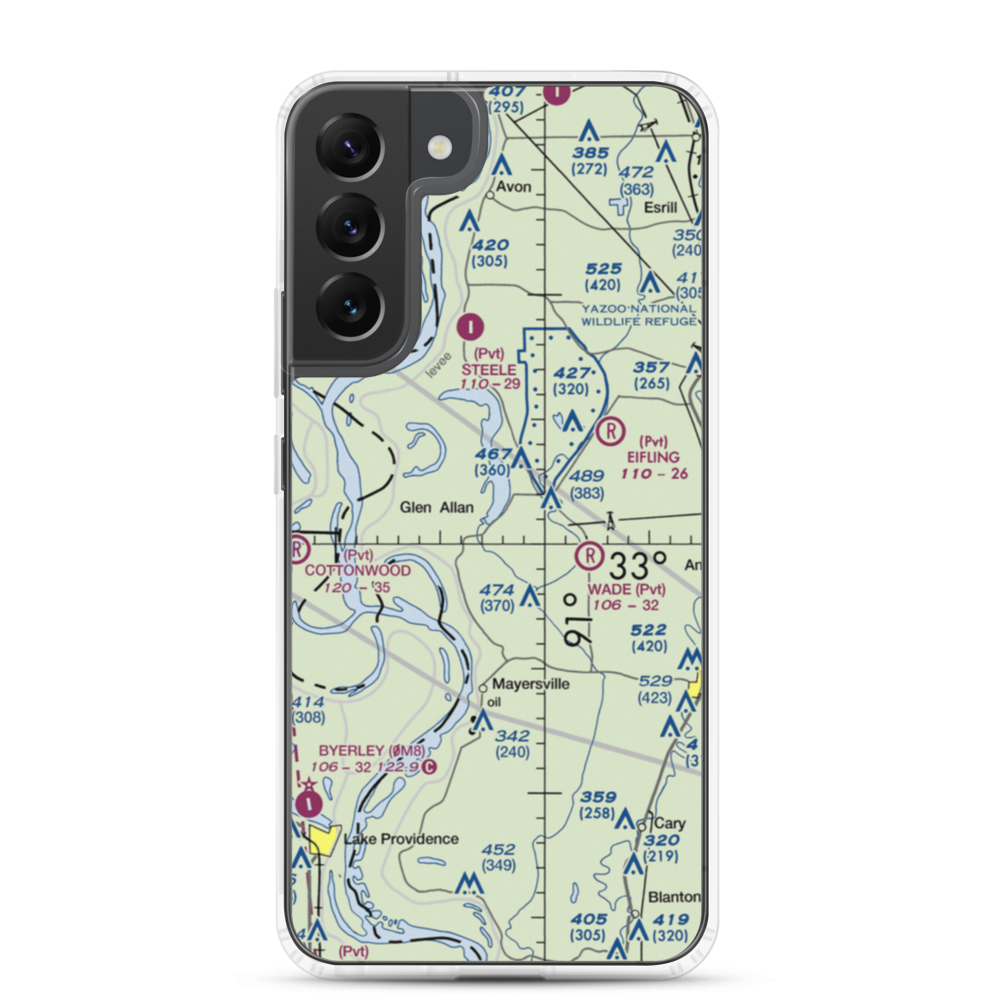 Lewis Airport (MS75) VFR Sectional Samsung Case Samsung Galaxy S22 Plus model shown