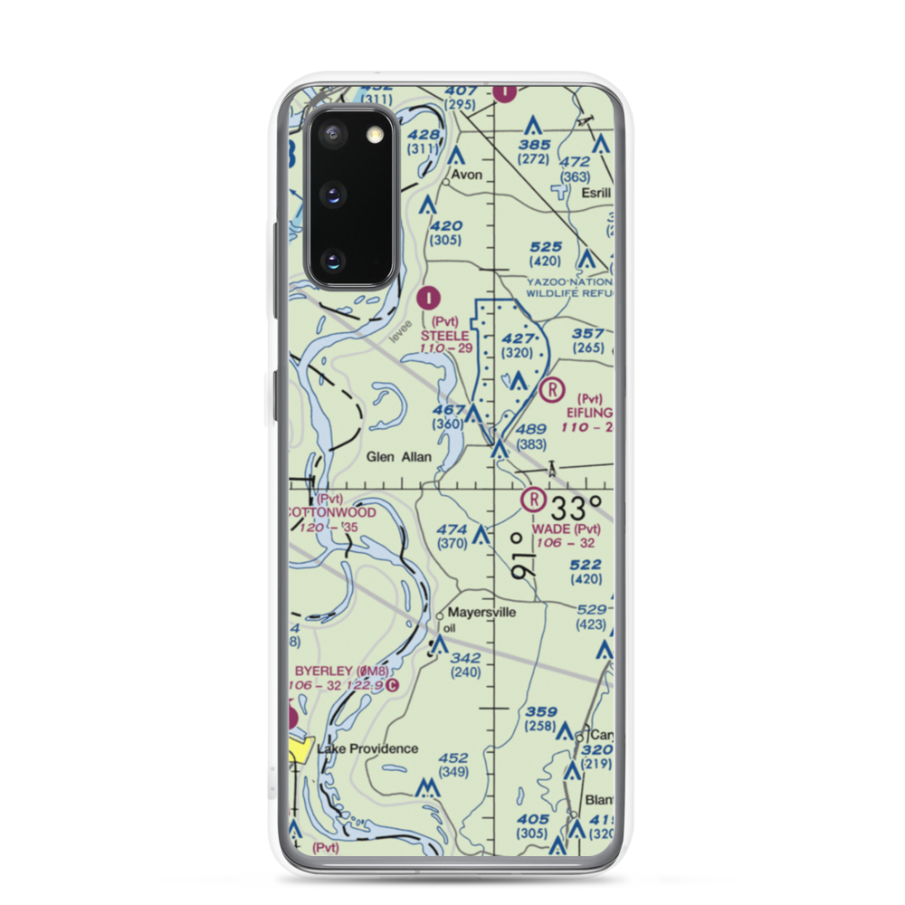Lewis Airport (MS75) VFR Sectional Samsung Case Samsung Galaxy S20 model shown