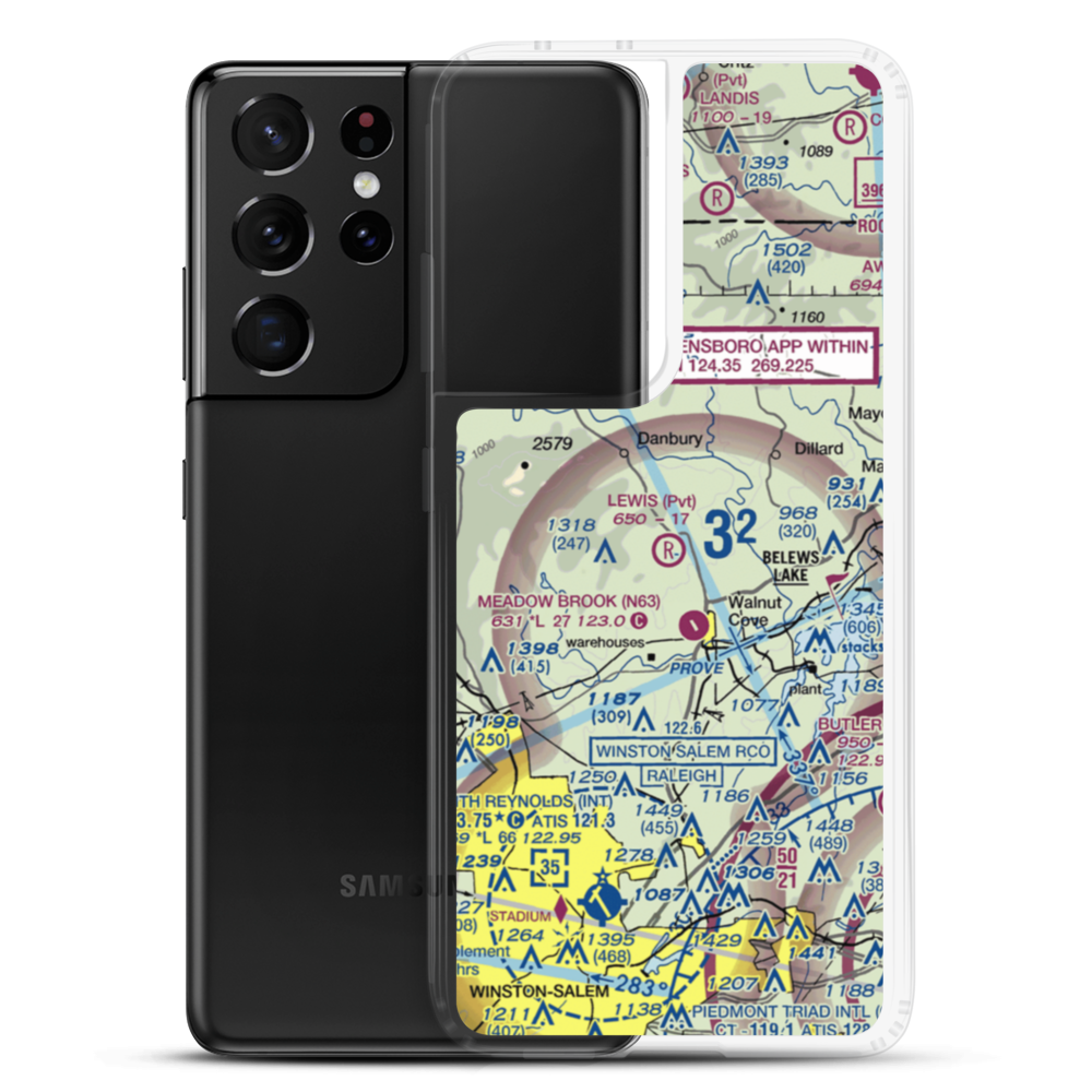 Lewis Airstrip (7NC7) VFR Sectional Samsung Case Samsung Galaxy S21 Ultra model shown