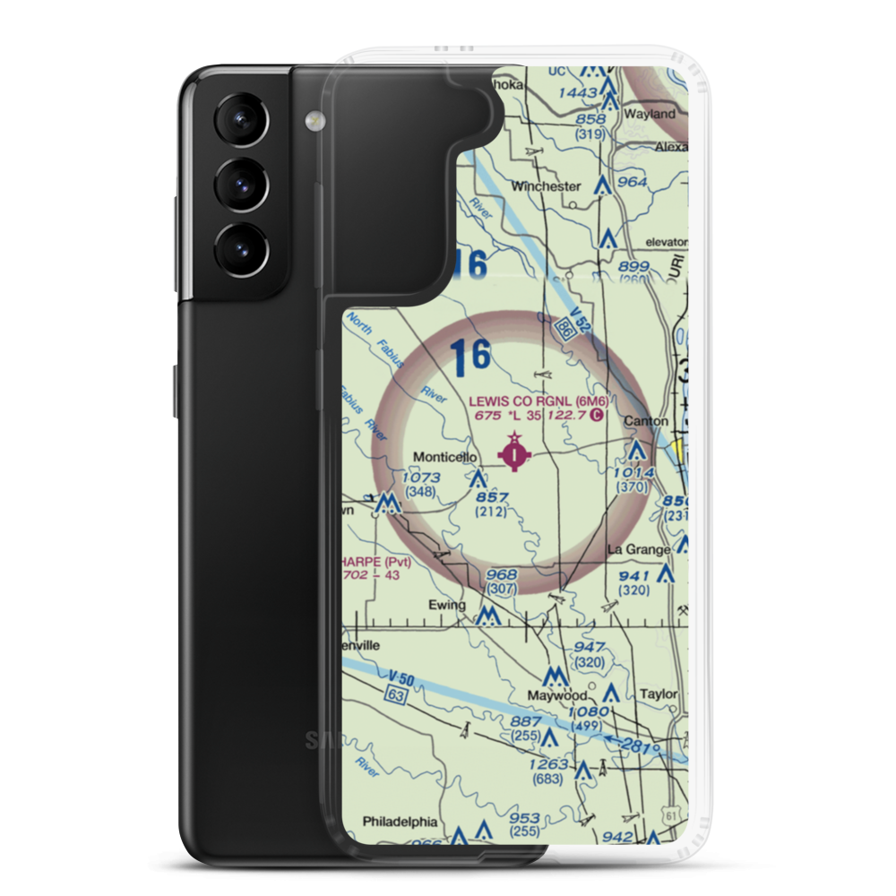 Lewis County Regional Airport (6M6) VFR Sectional Samsung Case Samsung Galaxy S21 Plus model shown