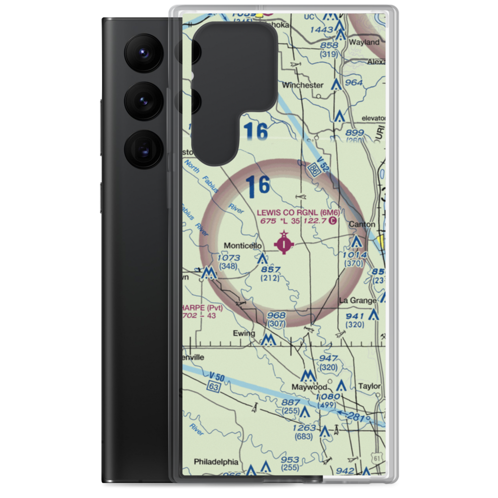 Lewis County Regional Airport (6M6) VFR Sectional Samsung Case Samsung Galaxy S22 Ultra model shown