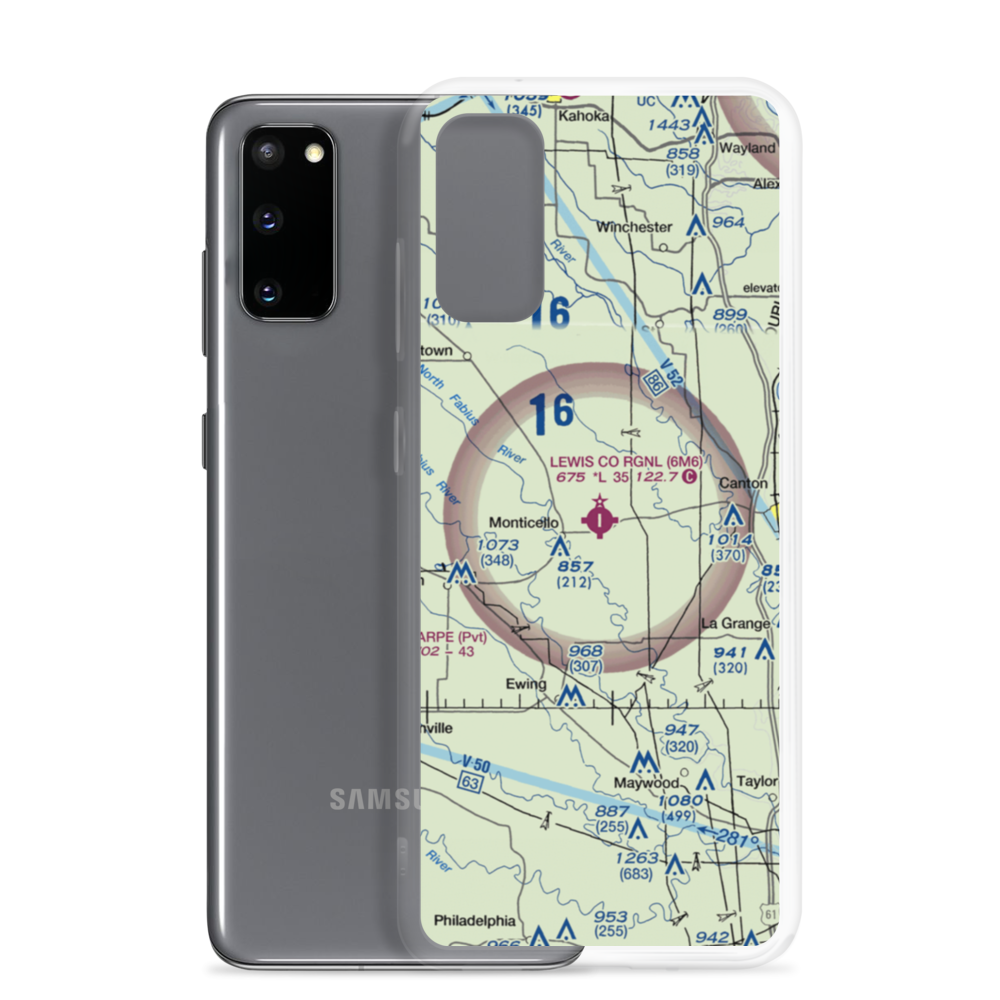 Lewis County Regional Airport (6M6) VFR Sectional Samsung Case Samsung Galaxy S20 model shown