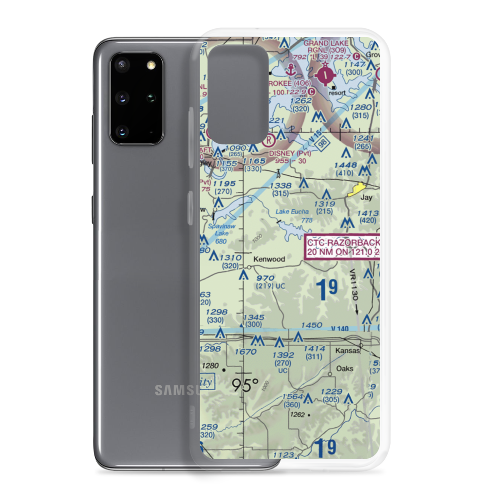 Lewis North Airport (62OK) VFR Sectional Samsung Case Samsung Galaxy S20 Plus model shown