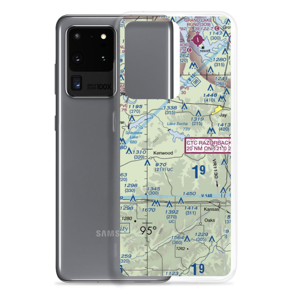 Lewis North Airport (62OK) VFR Sectional Samsung Case Samsung Galaxy S20 Ultra model shown