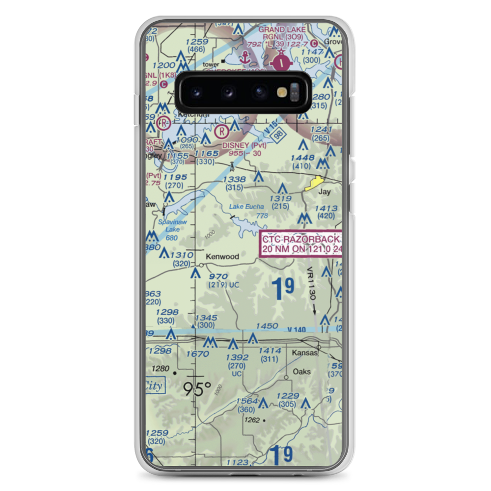 Lewis North Airport (62OK) VFR Sectional Samsung Case Samsung Galaxy S10+ model shown