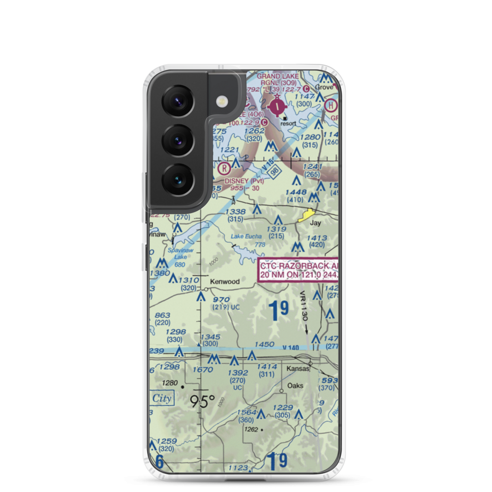 Lewis North Airport (62OK) VFR Sectional Samsung Case Samsung Galaxy S22 model shown