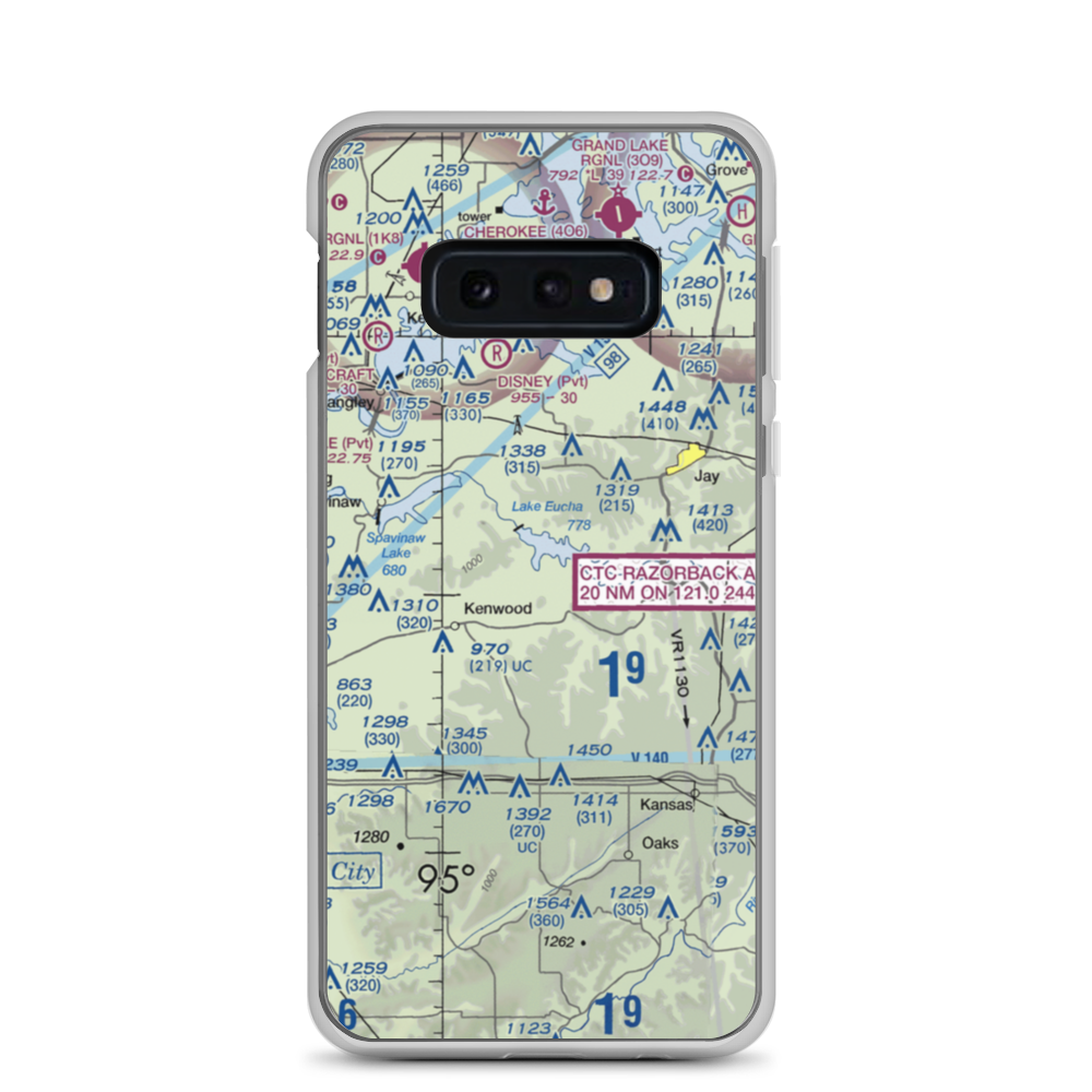 Lewis North Airport (62OK) VFR Sectional Samsung Case Samsung Galaxy S10e model shown