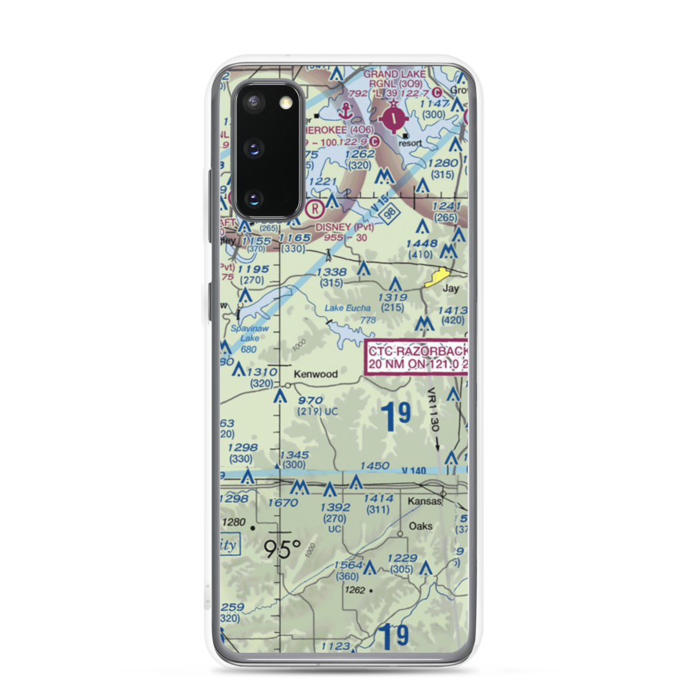 Lewis North Airport (62OK) VFR Sectional Samsung Case Samsung Galaxy S20 model shown