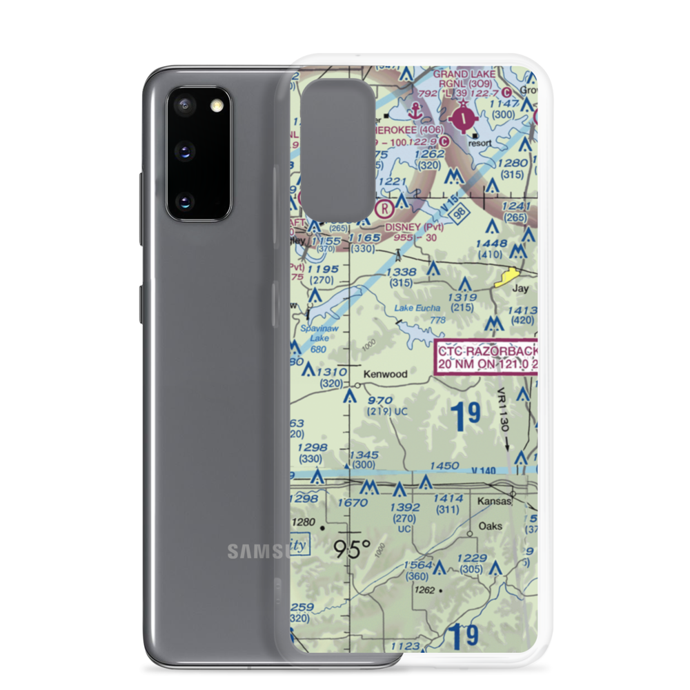 Lewis North Airport (62OK) VFR Sectional Samsung Case Samsung Galaxy S20 model shown