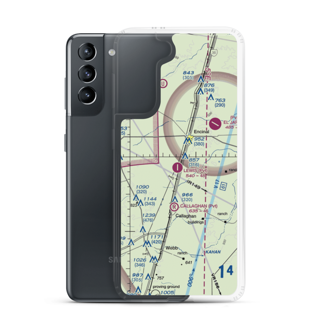 Lewis Ranch Airport (2TX4) VFR Sectional Samsung Case Samsung Galaxy S21 model shown