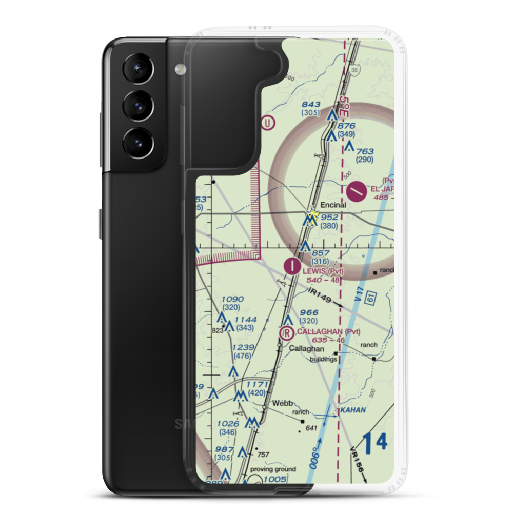 Lewis Ranch Airport (2TX4) VFR Sectional Samsung Case Samsung Galaxy S21 Plus model shown
