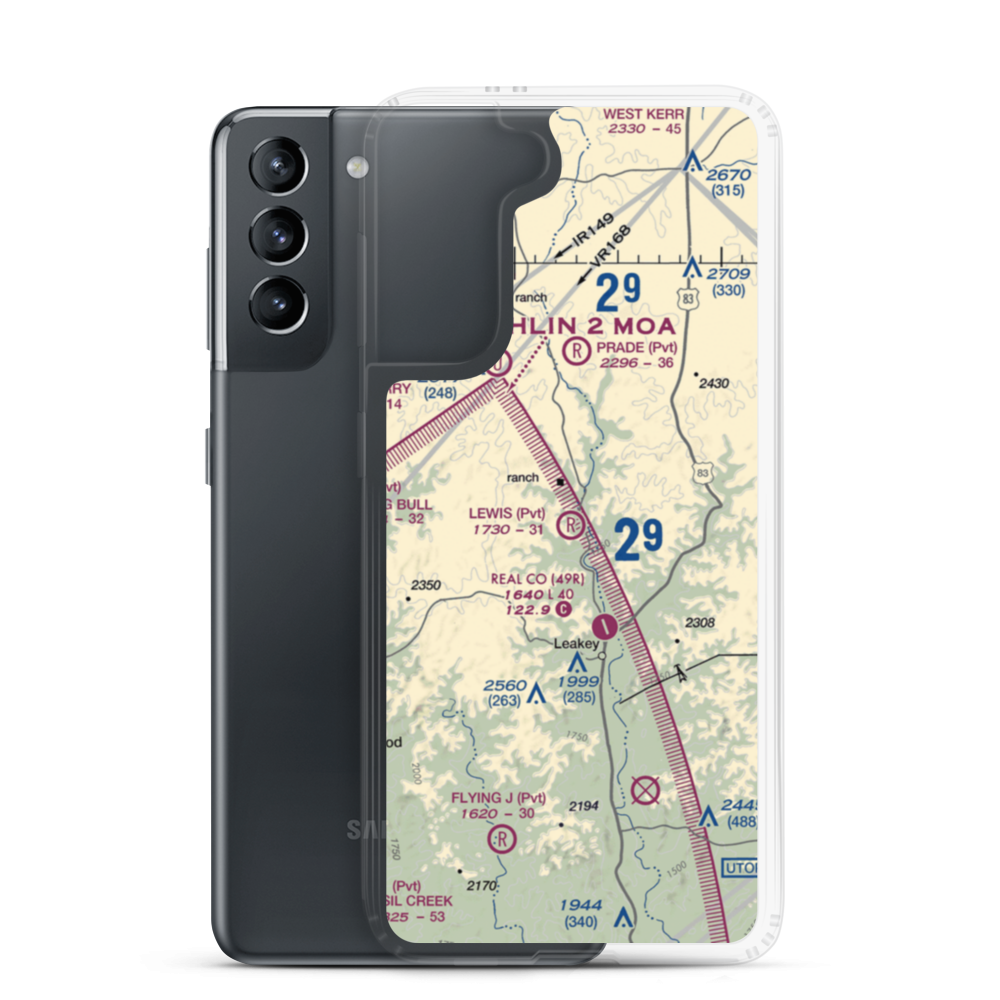 Lewis Ranch Airport (XA31) VFR Sectional Samsung Case Samsung Galaxy S21 model shown