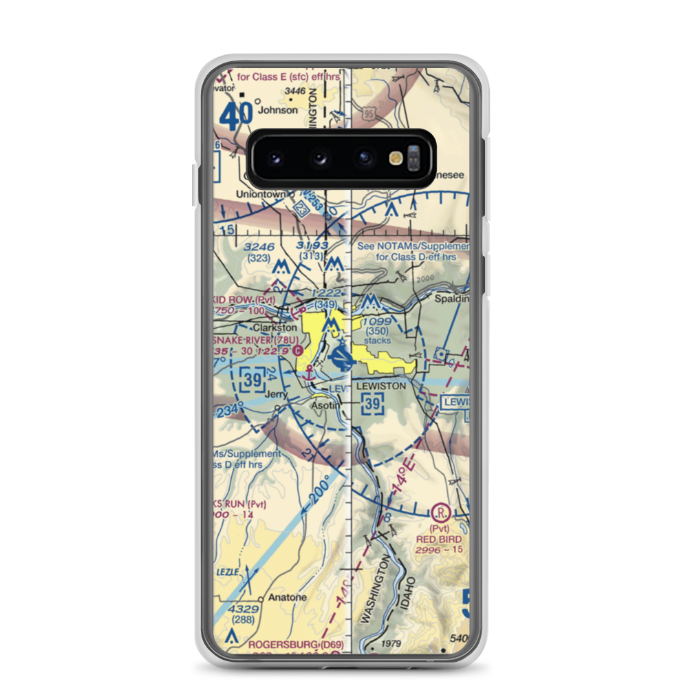 Lewiston Nez Perce County Airport (LWS) VFR Sectional Samsung Case Samsung Galaxy S10 model shown