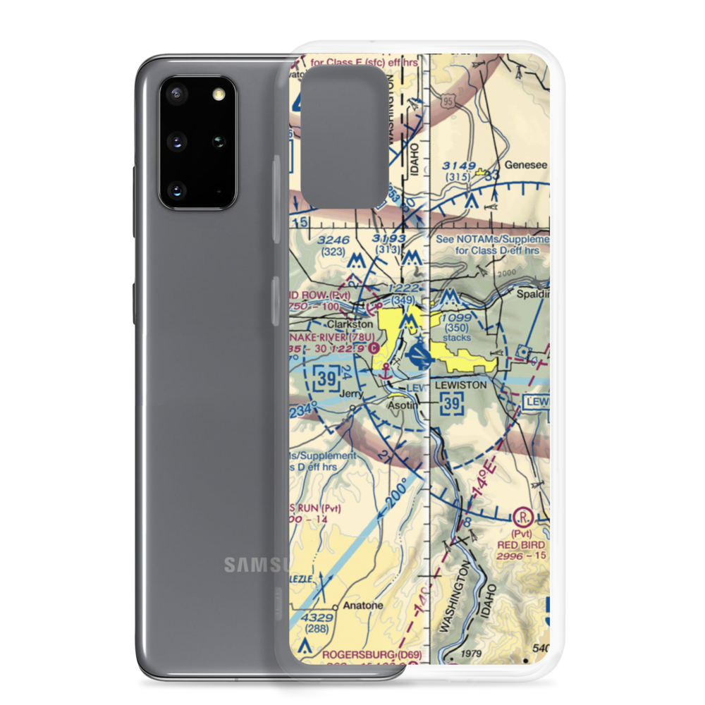 Lewiston Nez Perce County Airport (LWS) VFR Sectional Samsung Case Samsung Galaxy S20 Plus model shown