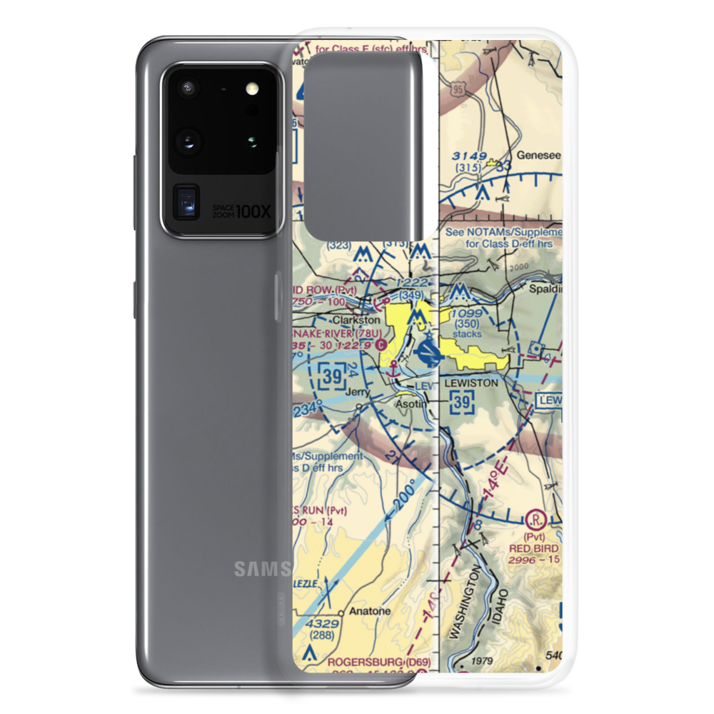 Lewiston Nez Perce County Airport (LWS) VFR Sectional Samsung Case Samsung Galaxy S20 Ultra model shown