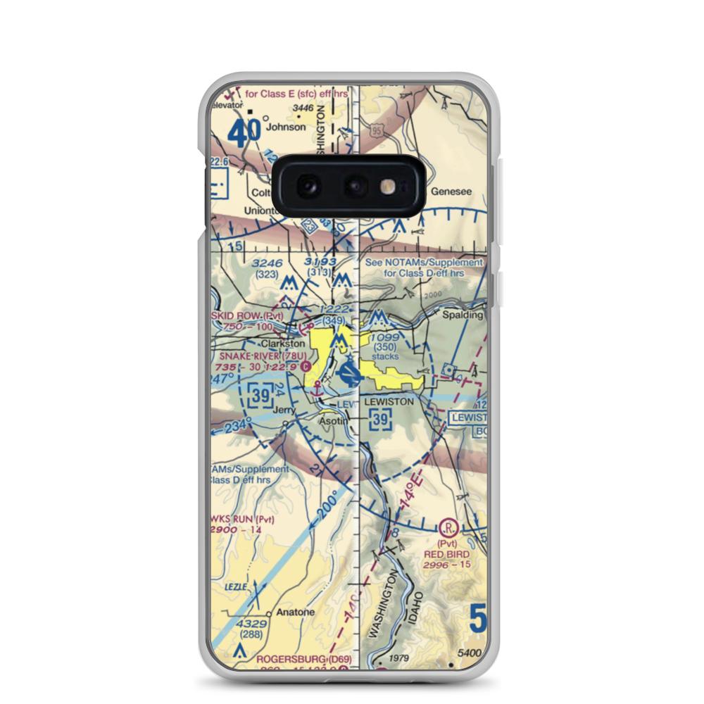 Lewiston Nez Perce County Airport (LWS) VFR Sectional Samsung Case Samsung Galaxy S10e model shown