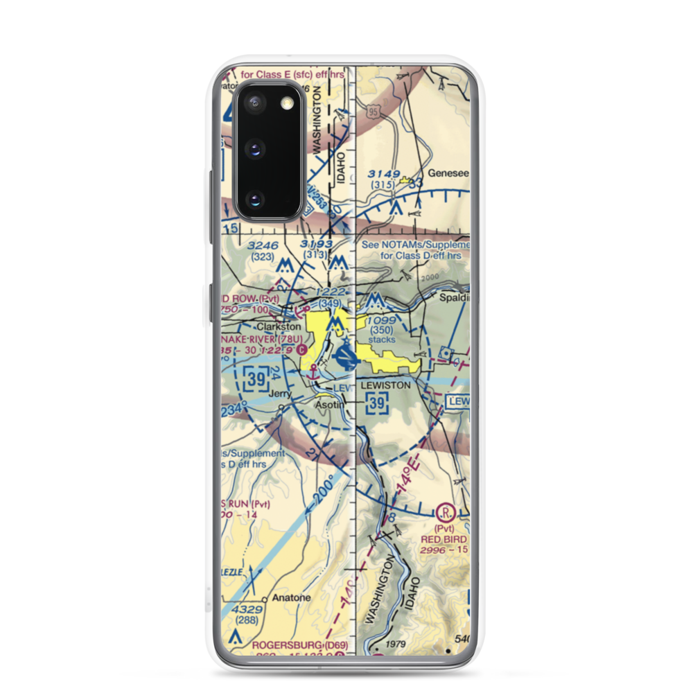 Lewiston Nez Perce County Airport (LWS) VFR Sectional Samsung Case Samsung Galaxy S20 model shown