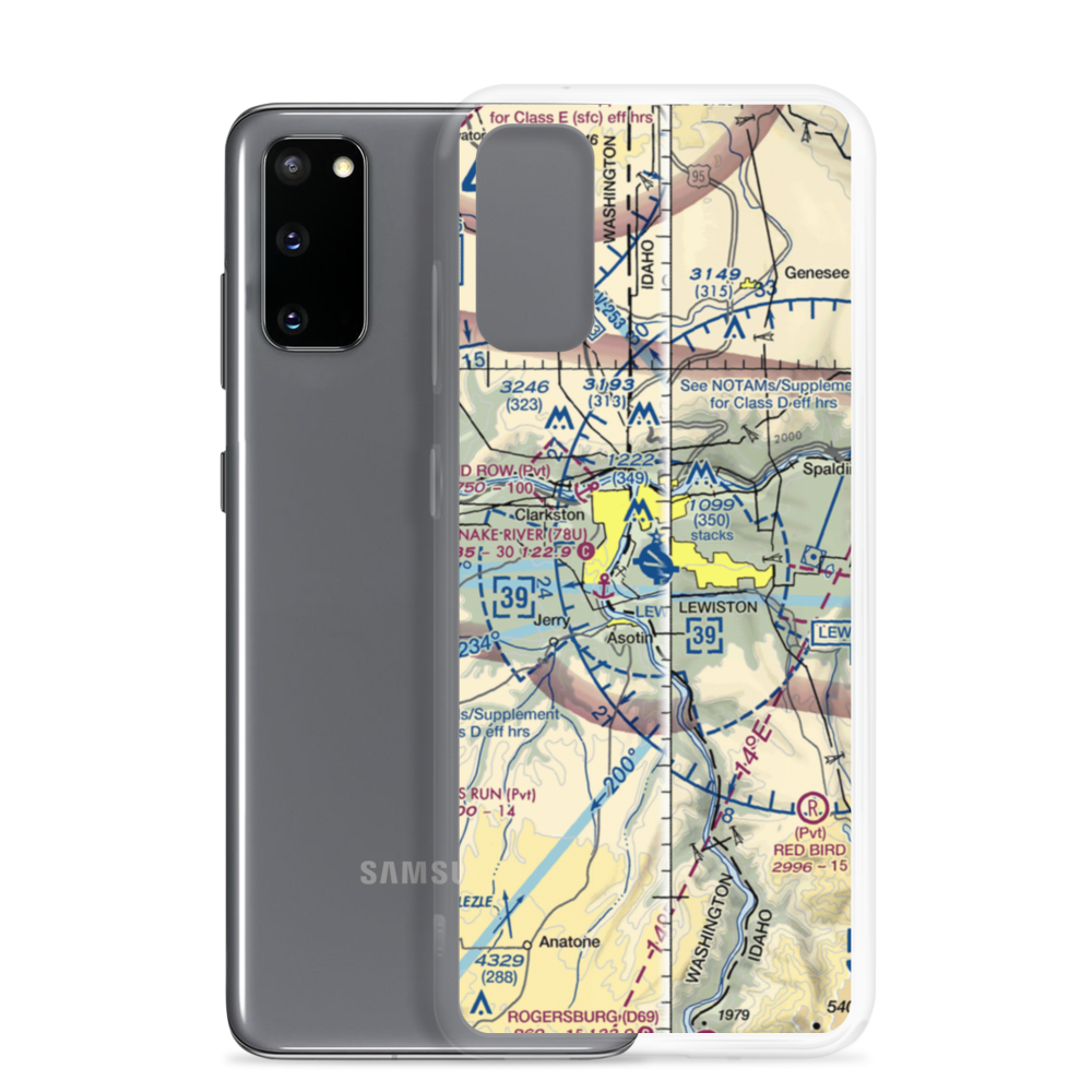 Lewiston Nez Perce County Airport (LWS) VFR Sectional Samsung Case Samsung Galaxy S20 model shown
