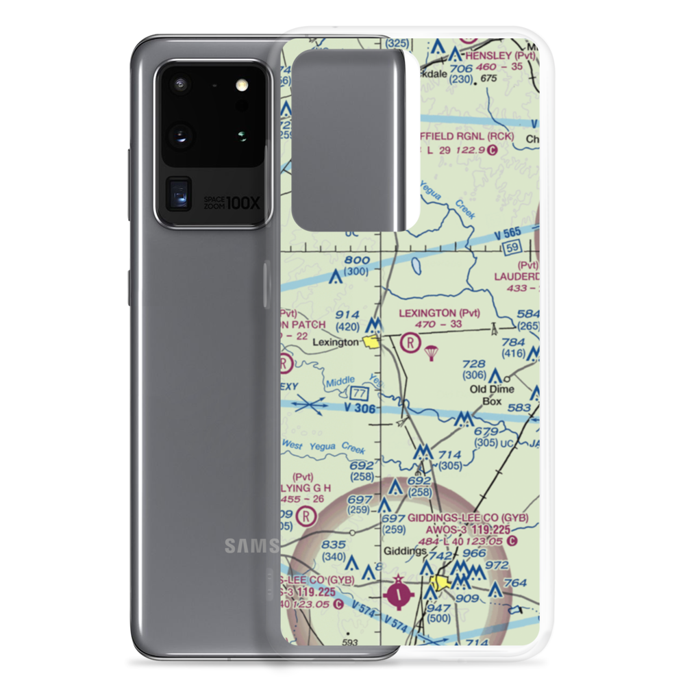 Lexington Airfield (TE75) VFR Sectional Samsung Case Samsung Galaxy S20 Ultra model shown