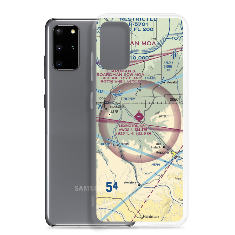 Lexington Airport (9S9) VFR Sectional Samsung Case Samsung Galaxy S20 Plus model shown