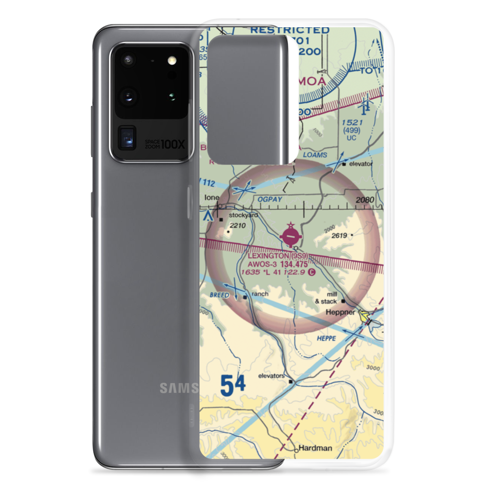 Lexington Airport (9S9) VFR Sectional Samsung Case Samsung Galaxy S20 Ultra model shown