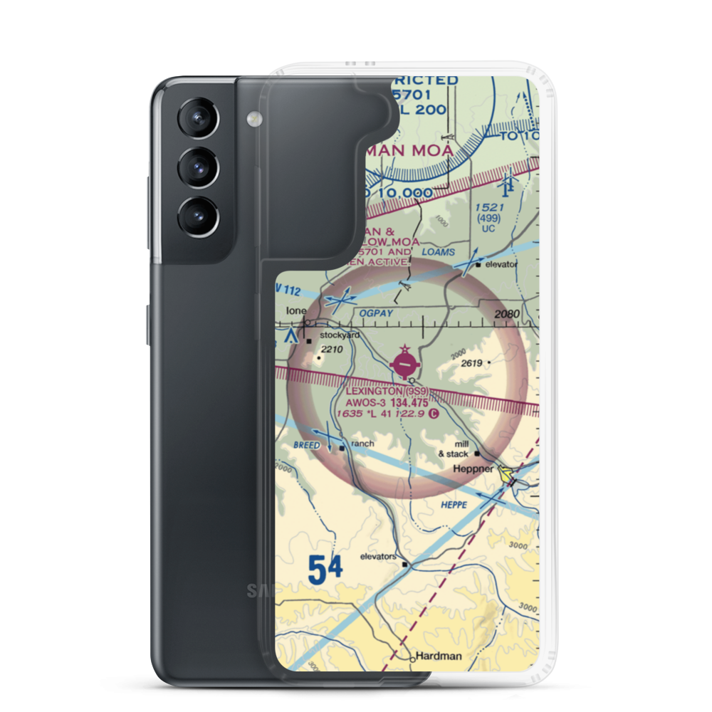 Lexington Airport (9S9) VFR Sectional Samsung Case Samsung Galaxy S21 model shown